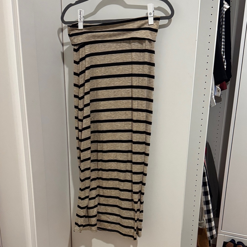 Striped Black and Tan Women's Skirt